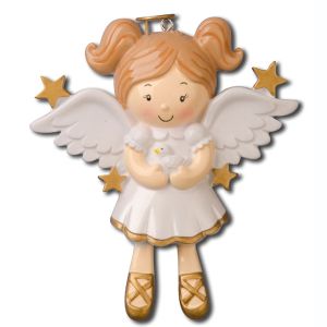 Girl Angel with Dove Personalised Christmas Decoration