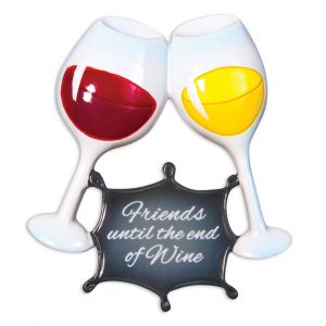 Friends Until The End of Wine Personalised Christmas Decoration 