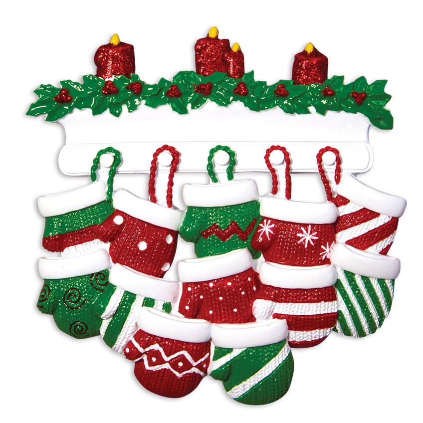 Christmas Mittens x 12 | Personalised Christmas Decoration