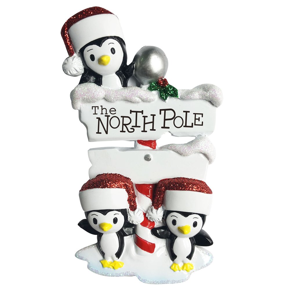 North Pole Penguin Family x 3