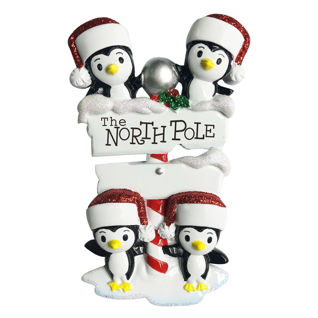 North Pole Penguin Family x 4