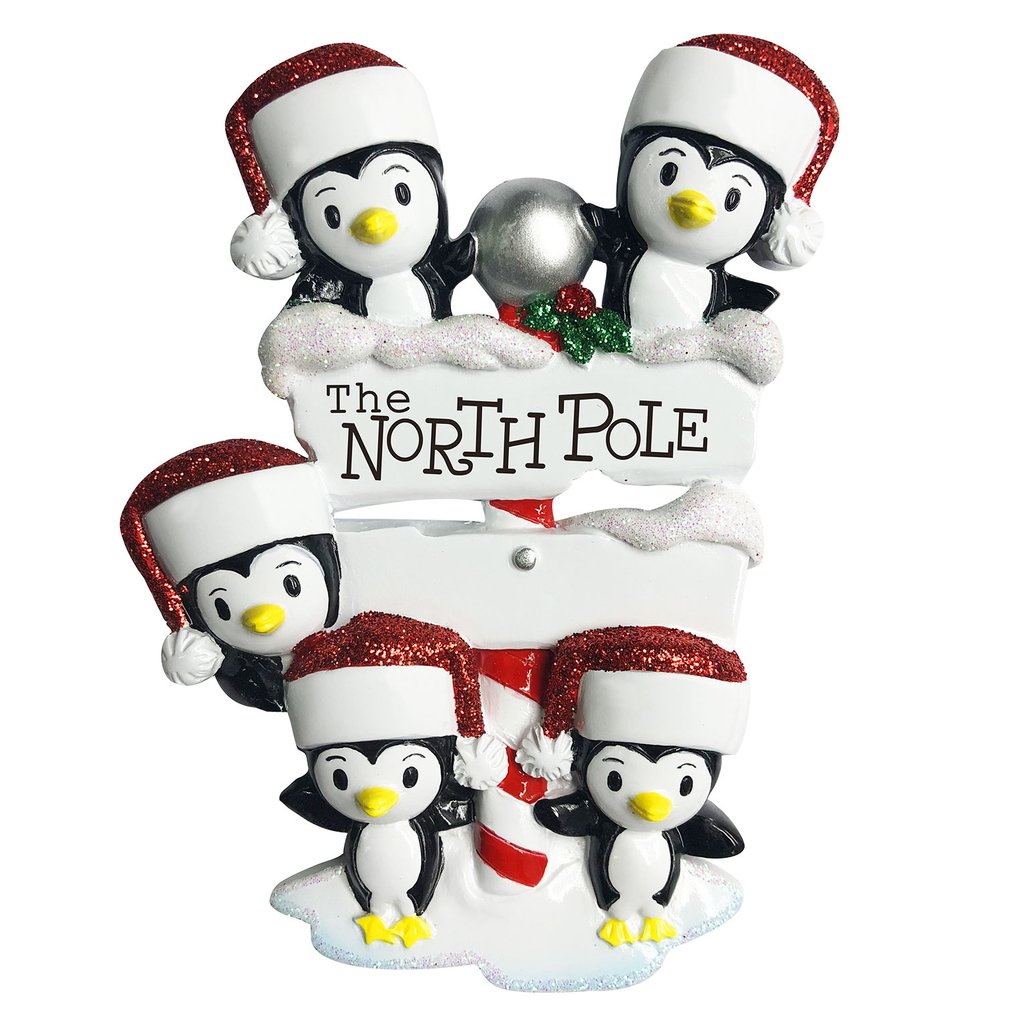 North Pole Penguin Family x 5