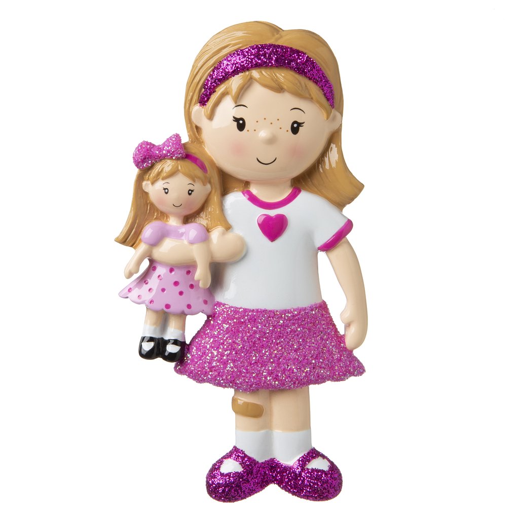 Girl with Doll | Personalised Christmas Decoration