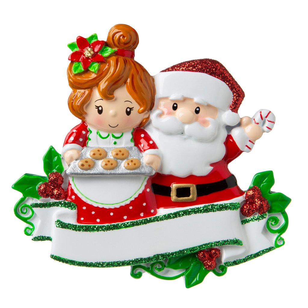 Santa And Mrs Clause Couple Personalised Christmas Decoration