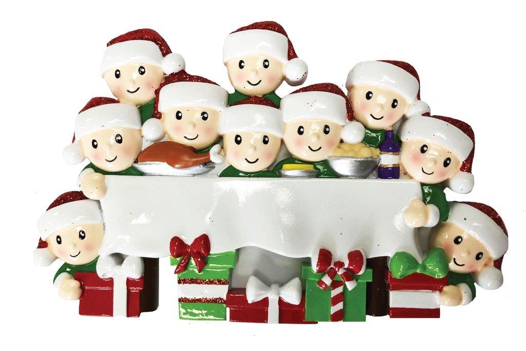 Dinner Table Family of  10 Personalised Christmas Decoration