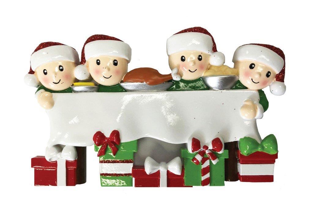 Dinner Table Family of 4 Personalised Christmas Decoration