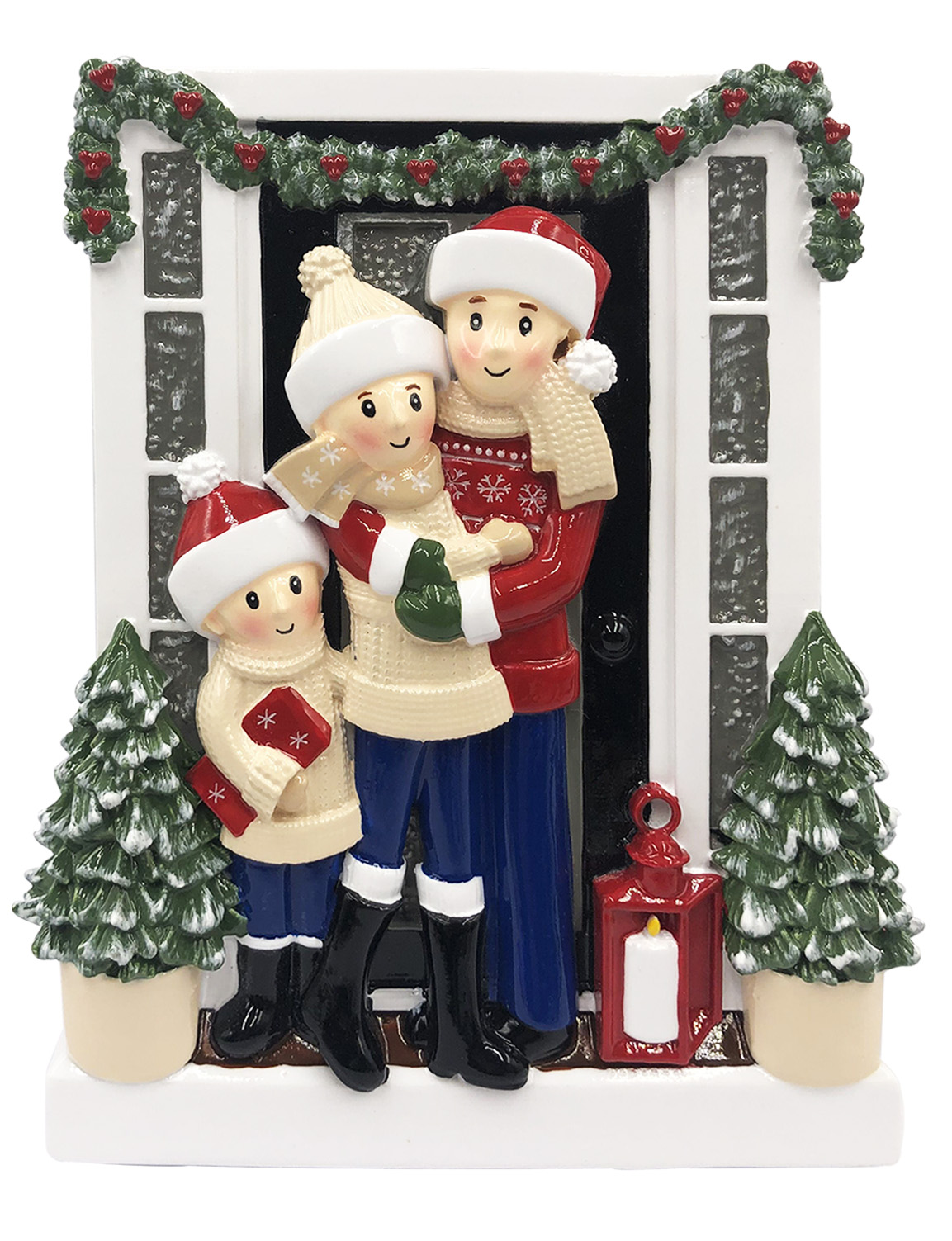 Farmhouse Family - Family of 3 - Personalised Christmas Decoration