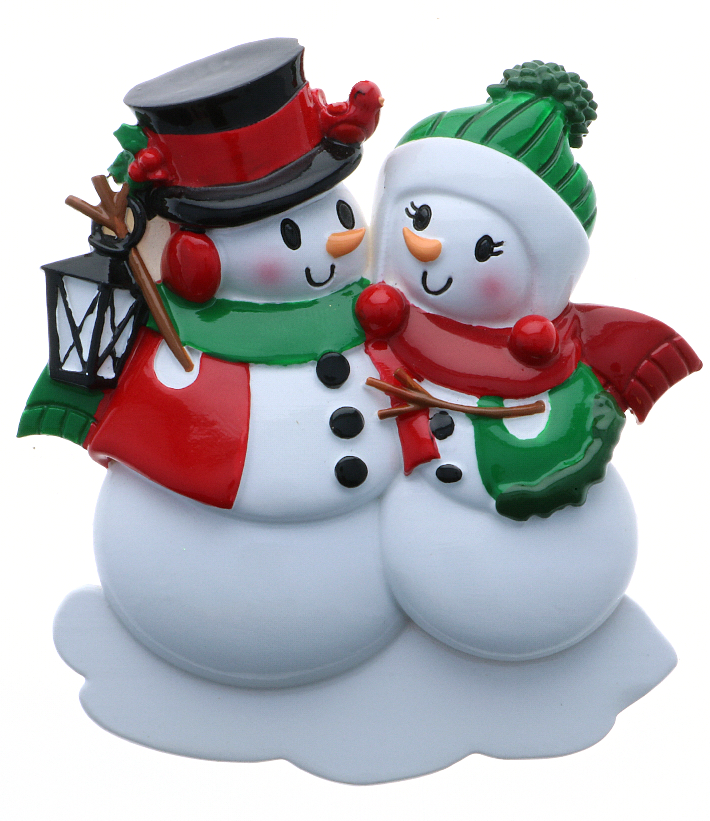 New Snowman Family of 2 Personalised Christmas Decoration
