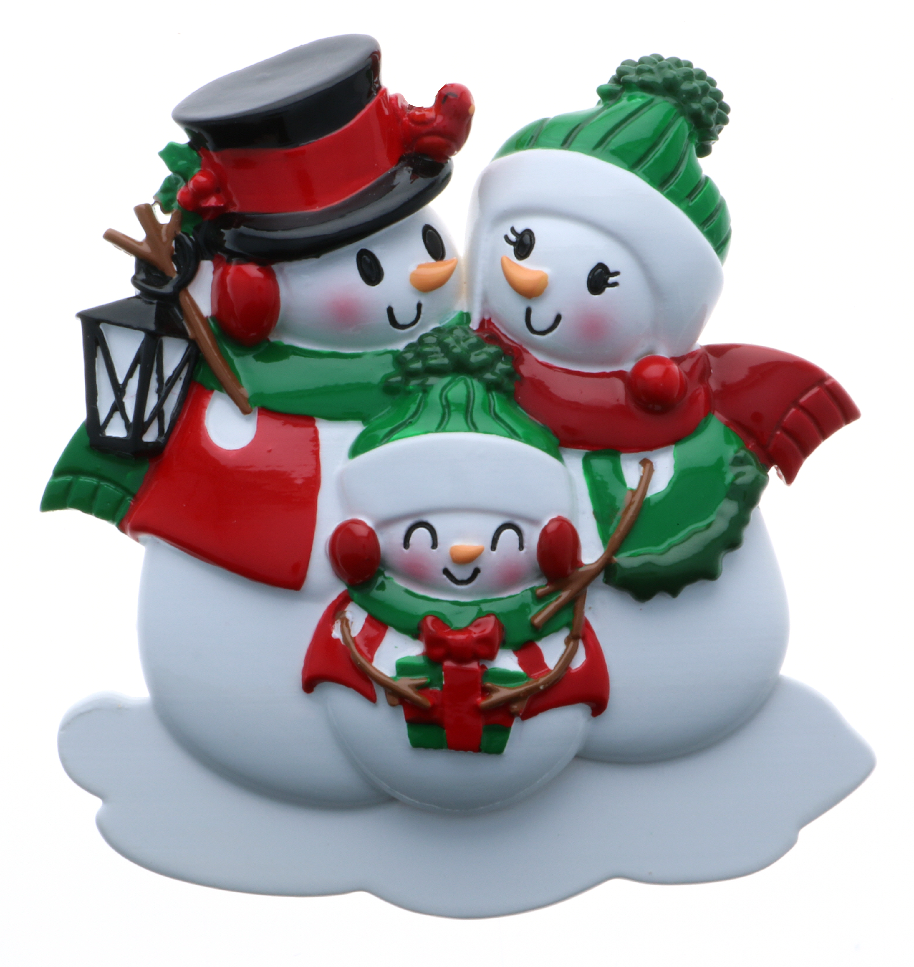 New Snowman Family of 3 Personalised Christmas Decoration
