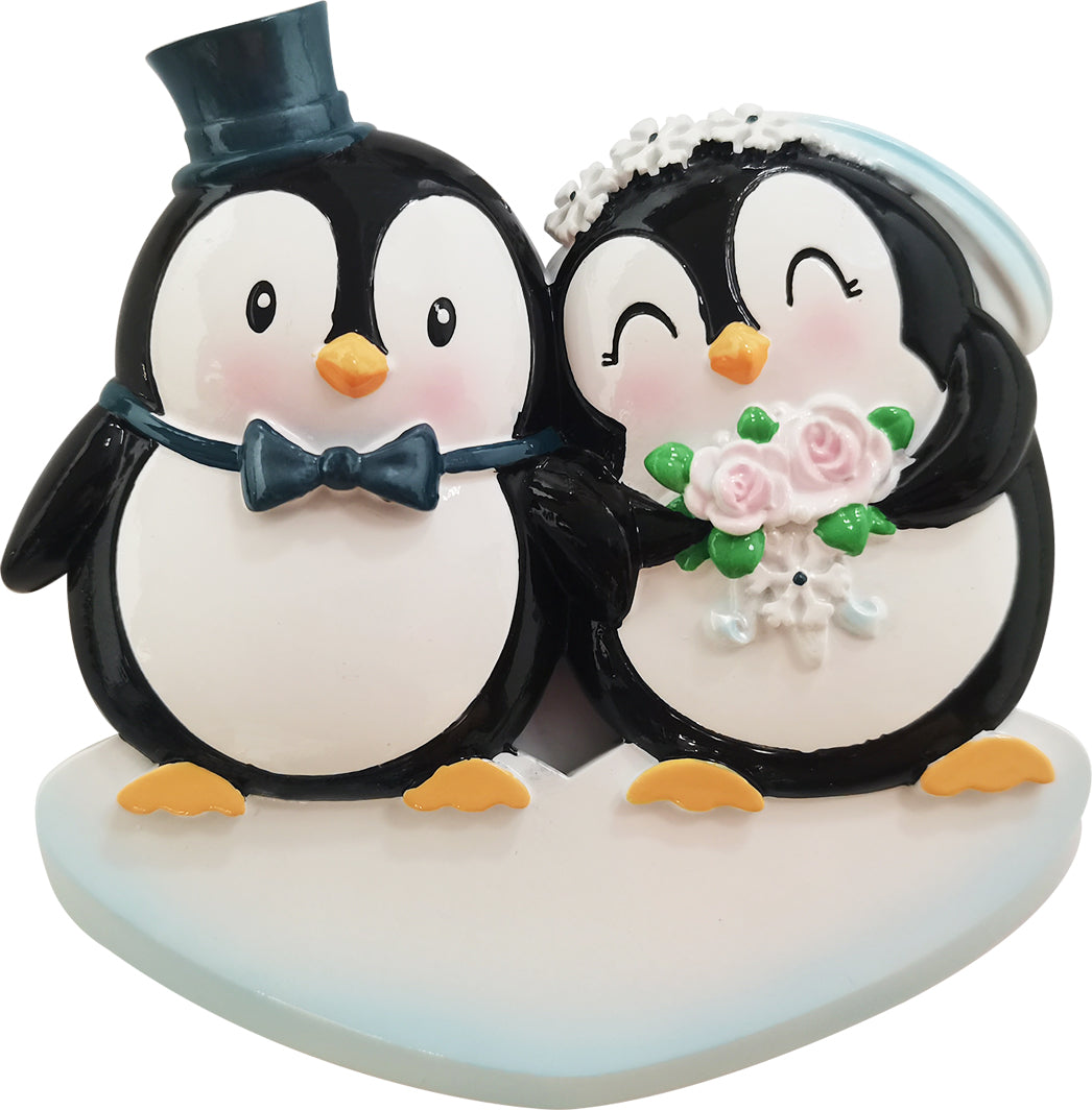 Penguin Wedding Couple - Personalised Christmas Decoration