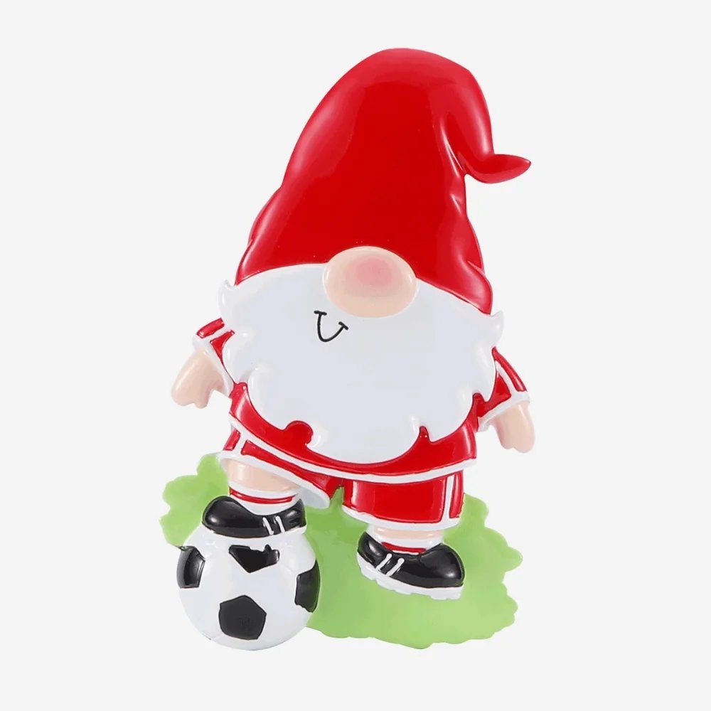 Soccer / Football Player Gnome Personalised Christmas Decoration 