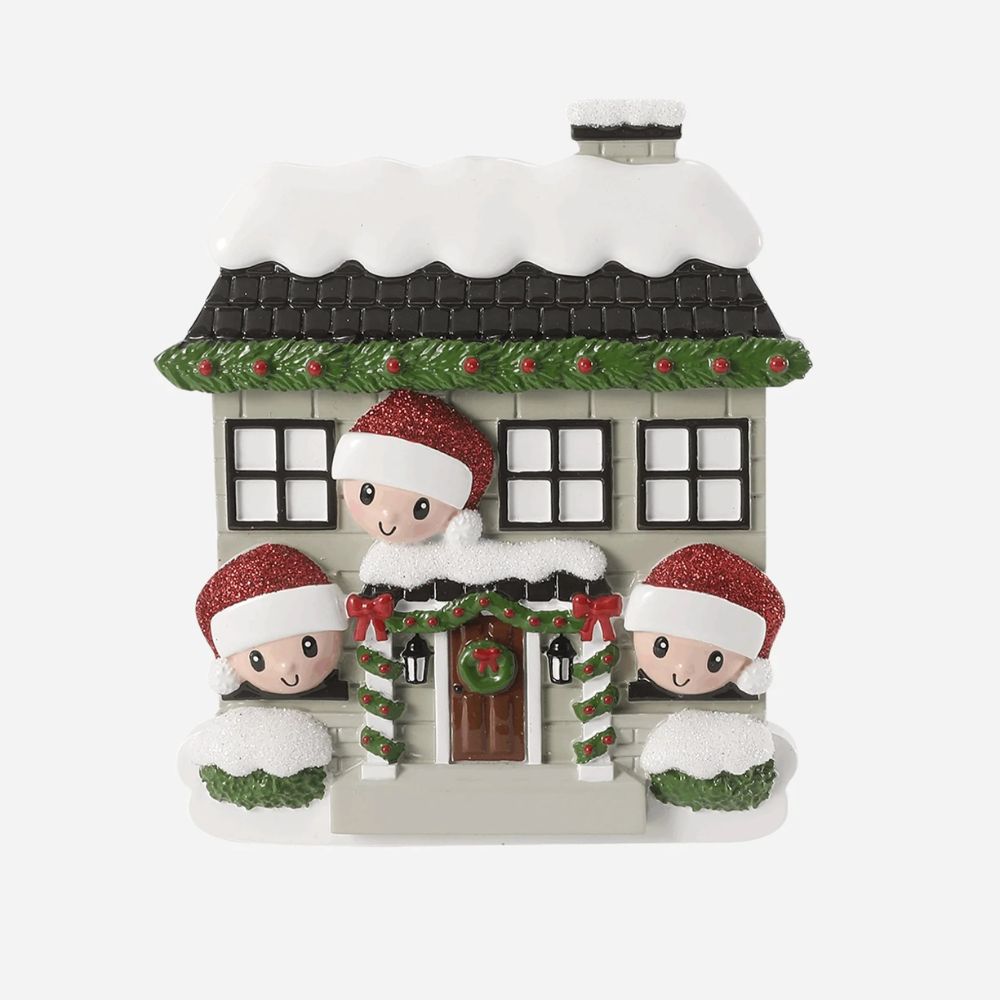 New House Family of 3 Personalised Christmas Decoration