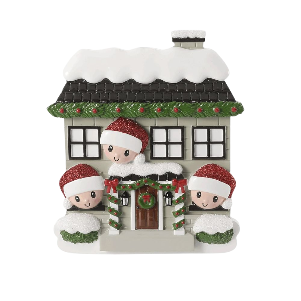 New House Family of 3 Personalised Christmas Decoration