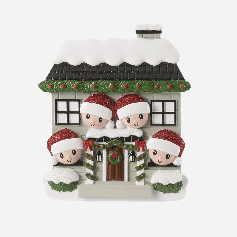 New House Family of 4 Personalised Christmas Decoration