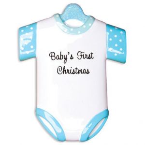 Blue Onesie Personalised Christmas Decoration 