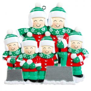 Snow Shovel Family Green with 4 children