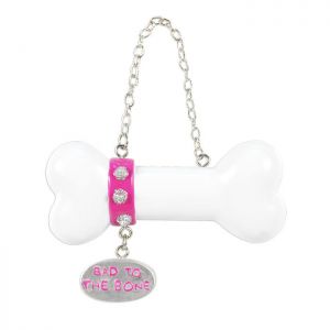 Bad to the Bone (Pink) Personalised Christmas Decoration for Dogs