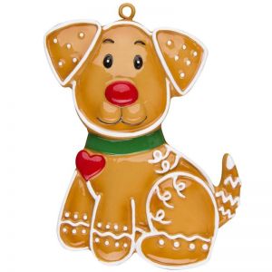 Gingerbread Dog Personalised Christmas Ornament