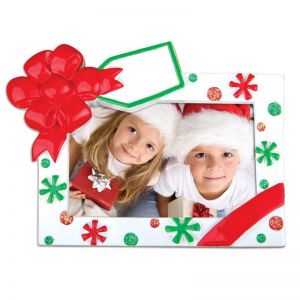 Red and Green Christmas Frame Personalised Christmas Ornaments