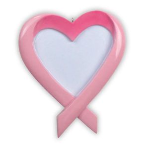 Breast Cancer Pink Heart Personalised Christmas Ornament