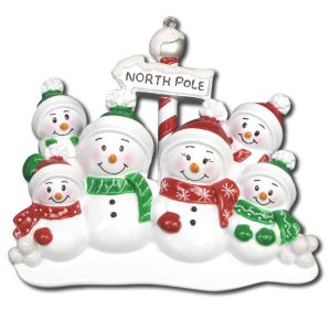 North Pole Family of 6 Personalised Christmas Decoration