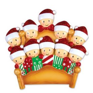 Bed Family for 10 people Personalised Christmas Ornament Decoration
