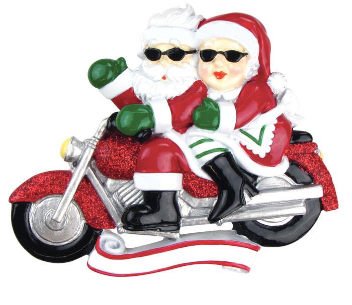 Motorcycle Mr & Mrs Claus | Personalised Christmas Decoration