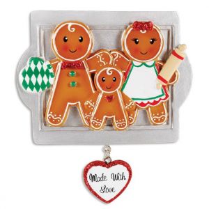 Made With Love Family Of 3 Personalised Christmas Decoration 