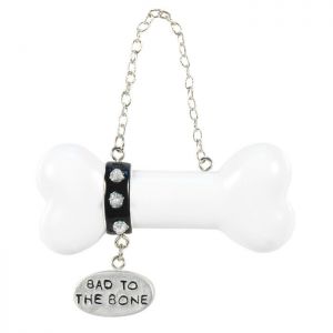 Bad to the Bone (Black) Personalised Christmas Decoration for Dogs