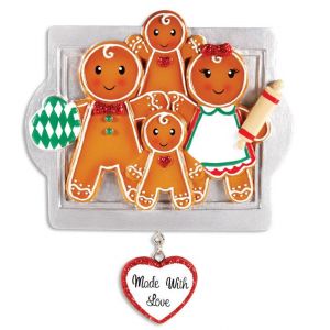 Made With Love Family Of 4 Personalised Christmas Decoration 