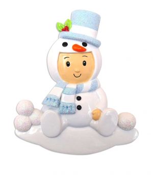 Baby Boy in Snowman Suit