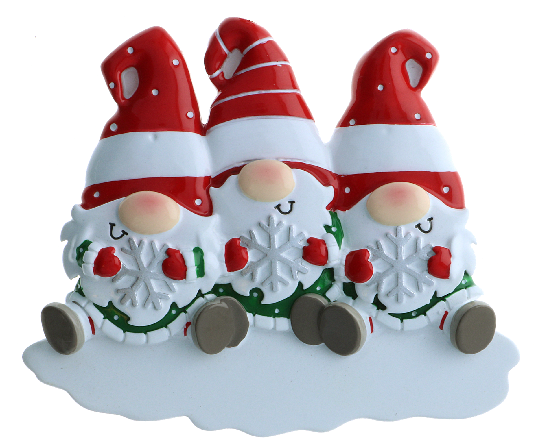 Gnome Family of 3 Personalised Christmas Decoration